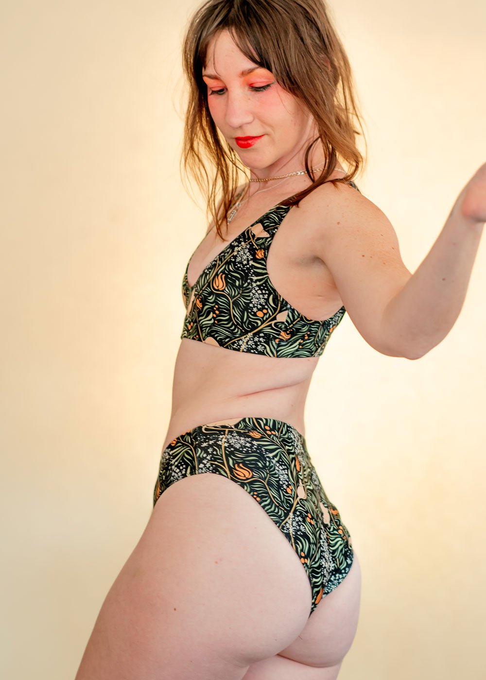 Meadow - Recycled high-waisted cheeky bikini bottom