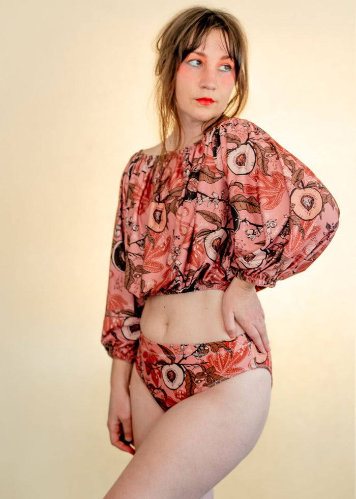 Fruit Queen in Blush - Recycled padded bikini top