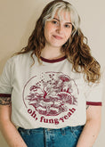 Load image into Gallery viewer, Oh, Fung-Yeah - unisex ringer t-shirt in creme and burgundy
