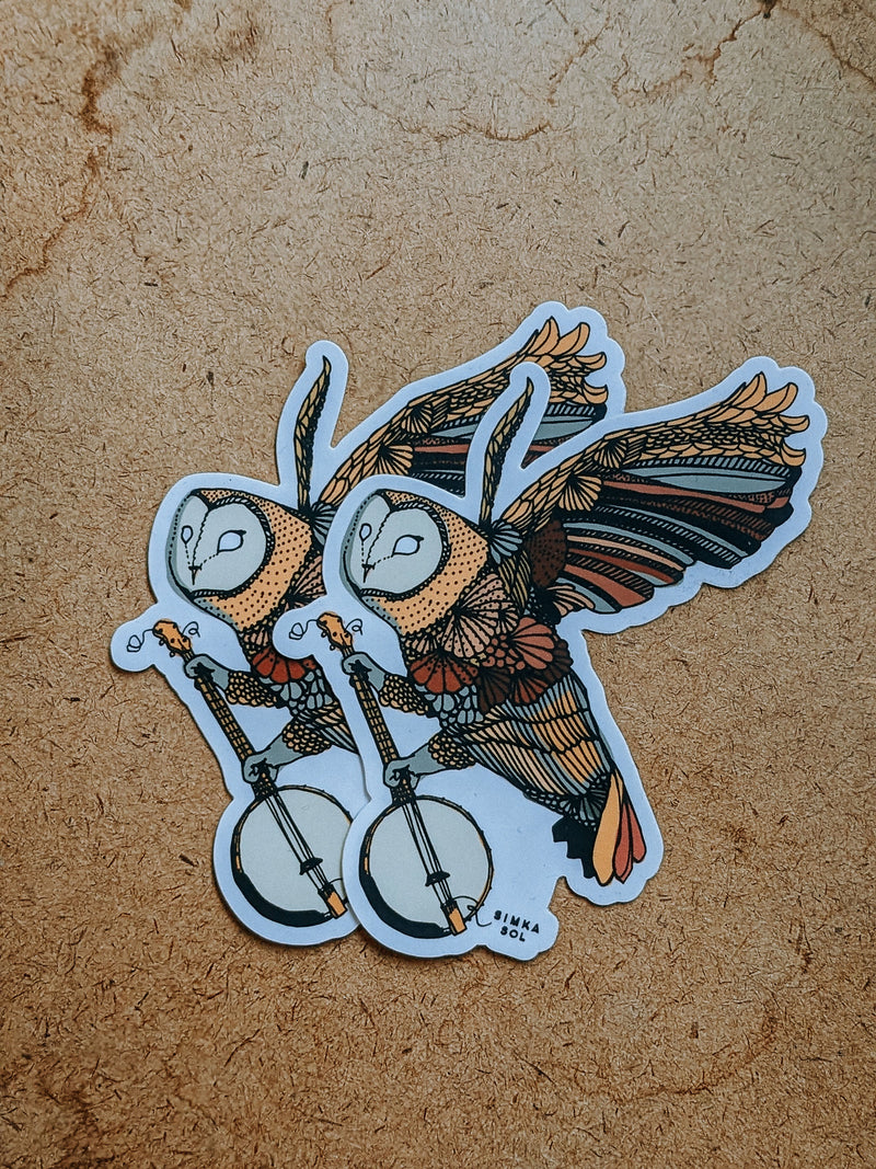 Ghost Banjo - 2.81" × 4" Vinyl Sticker