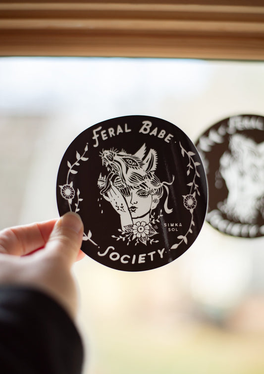 Feral Babe Society - 4" Static Cling Decal