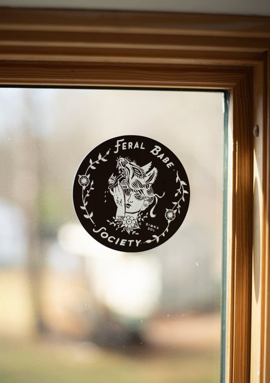 Feral Babe Society - 4" Static Cling Decal