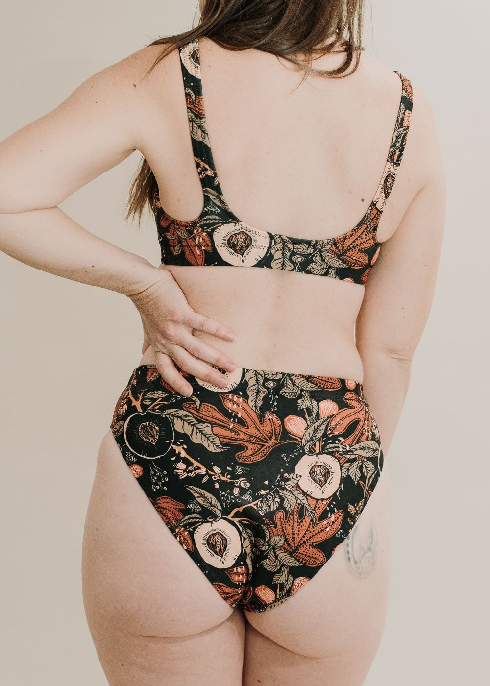 Fruit Queen - Recycled high-waisted cheeky bikini bottom