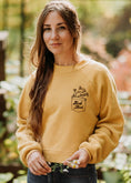 Load image into Gallery viewer, Herb Nerd - Vintaged Cropped Raglan Fleece in Chamomile
