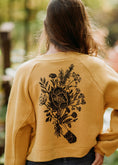 Load image into Gallery viewer, Herb Nerd - Vintaged Cropped Raglan Fleece in Chamomile
