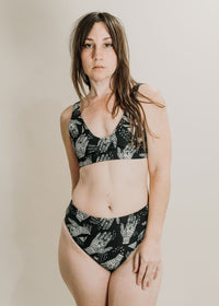 Oracle - Recycled high-waisted cheeky bikini bottom