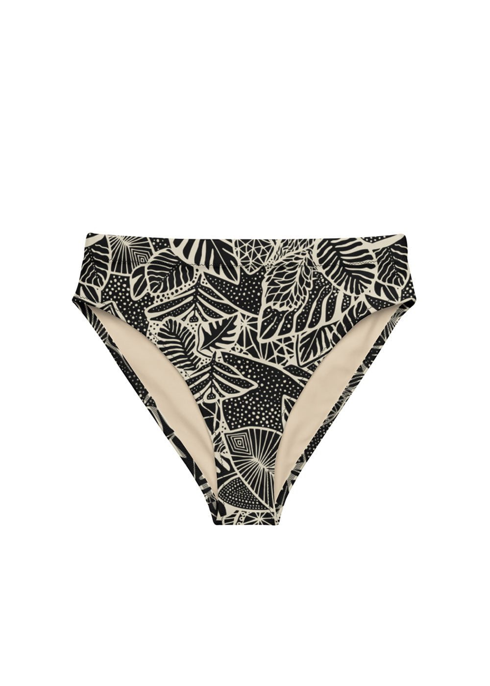 Palm Garden - Recycled high-waisted cheeky bikini bottom