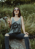 Load image into Gallery viewer, Peace Out Sloth - womens flowy tank top - 5% Donated to Wildlife
