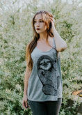 Load image into Gallery viewer, Peace Out Sloth - womens flowy tank top - 5% Donated to Wildlife
