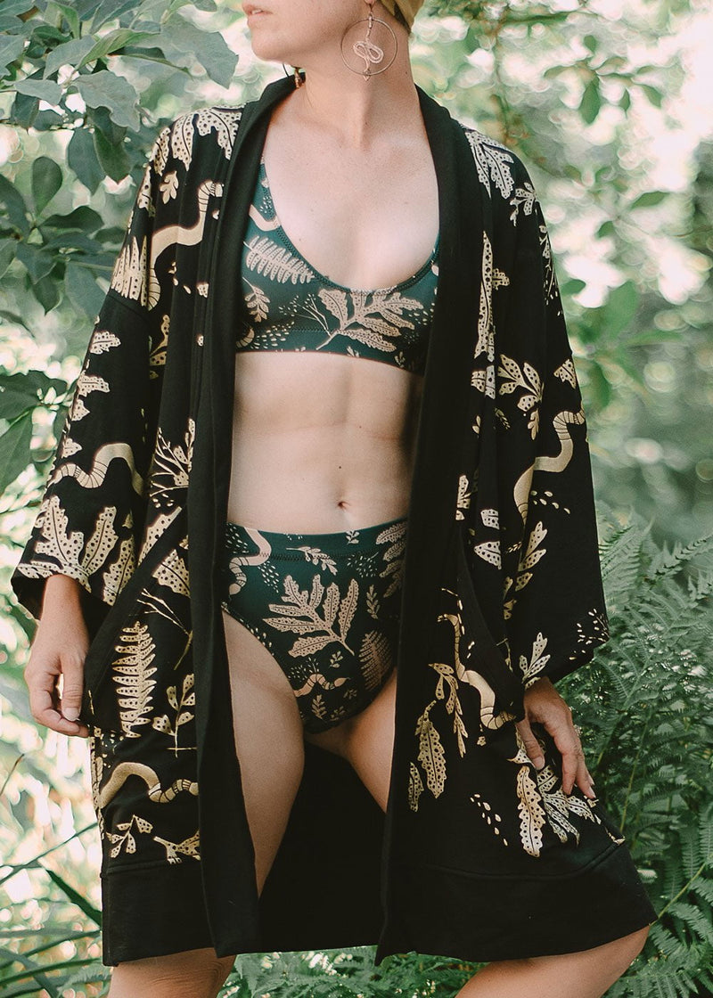 Tapestry - Recycled high-waisted cheeky bikini bottom